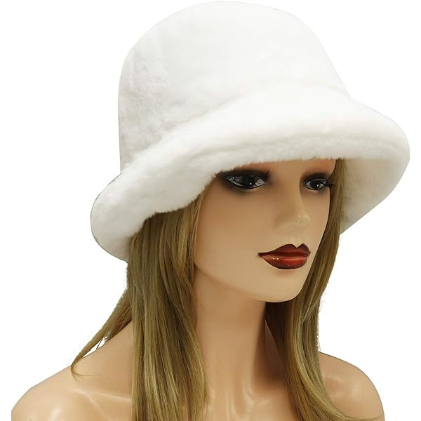 Vinter Faux Fur Bucket Hat Fluffig Varm Mössa för Kvinnor Män