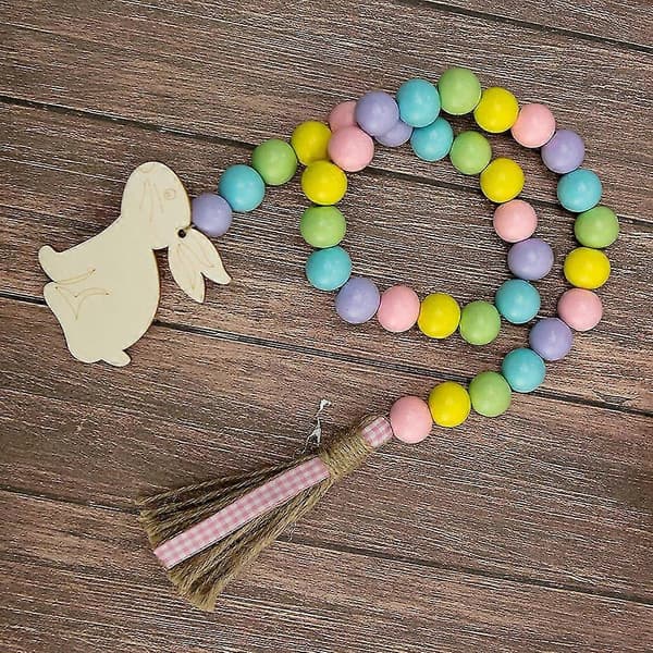 Påske treperlekrans Gårdshus Rustikk Vårperlekrans Bønne Boho Perler Lagdelt Brett Tilbehør
