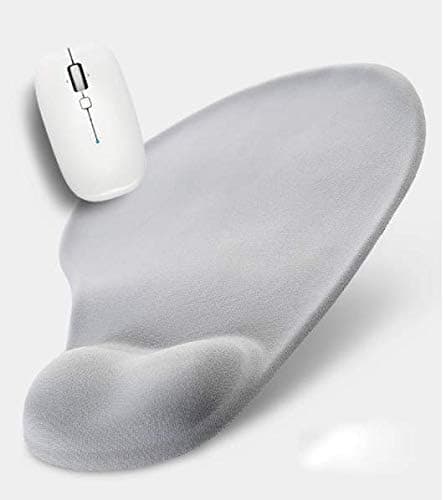 Mouse pad with gel, mouse pad with wrist rest - With comfortable gel wrist rest - Non-slip rubber base, ergonomic gray Gray