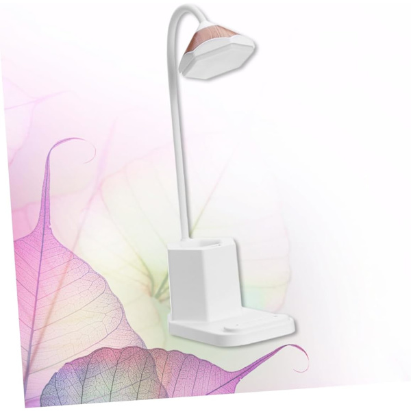 1 stk. bordlys for skrivebord hvit pennbeholder bordlampe ladelampeskrivebordslampe ladepultlampe