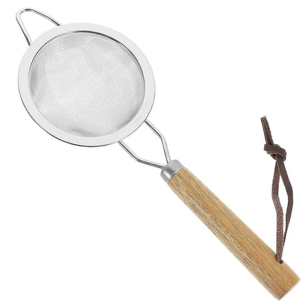 Melmelsikt for baking med sølvramme og trehåndtak