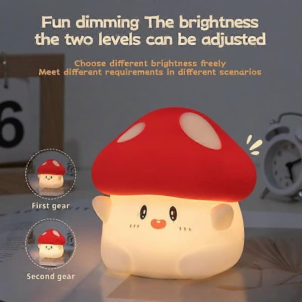 Mushroom Night Light Multi-color Silicone LED Lamp, Touch Control, Rechargeable