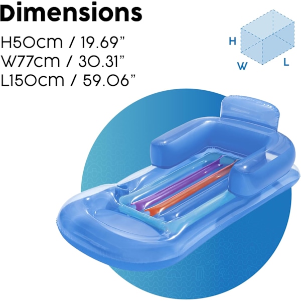 Bestway 43028 - Trendig designad loungestol, ergonomisk, plast, blandade färger, 1 st Transparent
