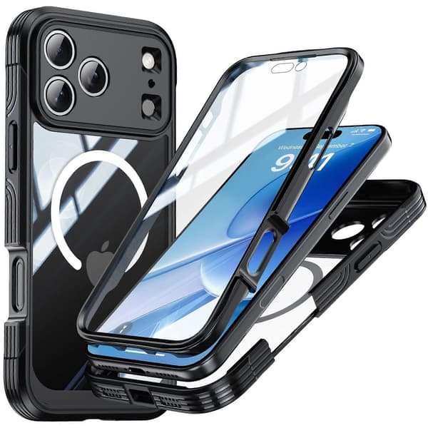 9H Tempered Glass Shockproof Case compatible with iPhone 17 Air with Magnetic Charging