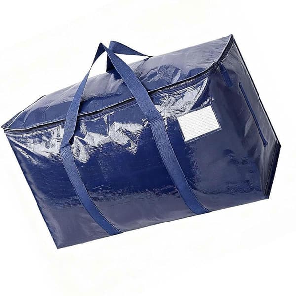 Heavy Duty Moving Bag 4-pack Deep Bottom, Waterproof PP Woven, Full Open Side Zipper, 69x38x35