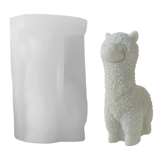 Holdbar 3D Alpaka Lysform Genanvendelig Dyreduftlys Silikoneform til DIY Aromaterapi Duftlysforme