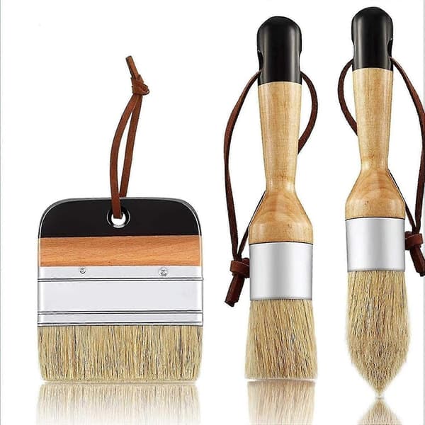3-pack krit- och vaxborstar, schablonborstar med borst