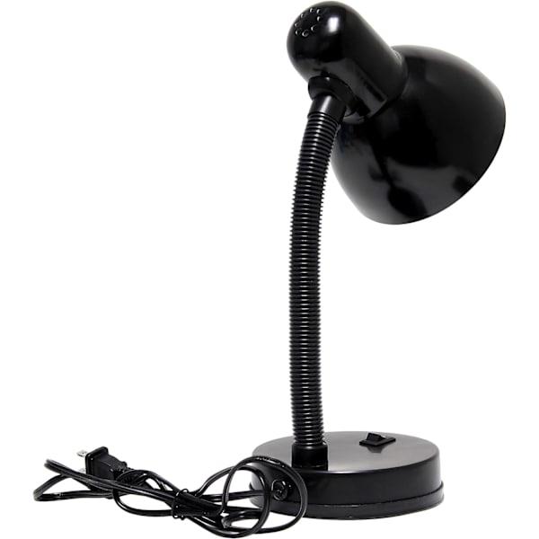 Simple Designs LD1003-BLK Basic Metal Flexibel Slang Hals Skrivbordslampa