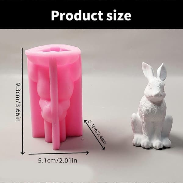 3D Kaniner Form Silikone Lysforme Epoxyharpiks Silikoneforme til Lys Sæbefremstilling Beton Silikoneforme