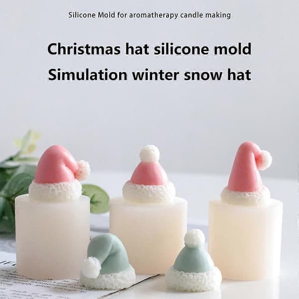 för Creative Christmas Hat Silikonform DIY Jul Aromaterapi Ljusform Jul Epoxiharts Ornament Tillverkningstillbehör