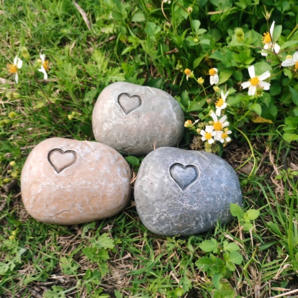 Hundegravmarkør, robust og utsøkt harpiks kjæledyr minnestein for bakgårdskomfort (Love Stone Grey)