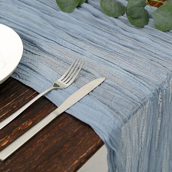 Thanksgiving-bordløber i rustfarvet ostelærred - 13,3 fod Boho-gaze-ostelærred - 160 tommer lang til bryllup, brude- og fødselsdagsfester