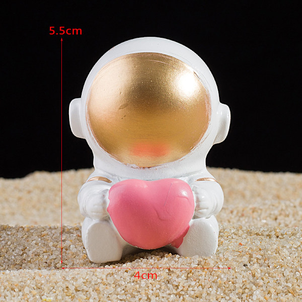 Resin Astronaut Triumph 2-delad Figur Rymdman Staty Dekor Ornament Dekorationer för Födelsedagsfester