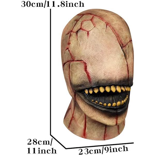 Djevelmaske Skummel Halloween Smilende Demon Seriemordermasker Skummel Zombie Ansiktsløs Mann Latex Hodeplagg Cosplay Kostyme Tilbehør
