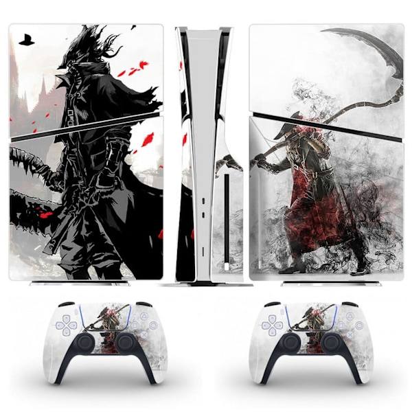 Playstation 5 Slim Ps5 Slim Bloodborne Skin Decal Och Controller Stickers Set, Reptålig (Disk01) Style05