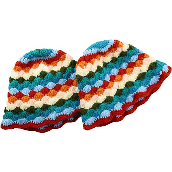 Heklet bøttehatt for kvinner - Trendy strikket blomsterhatt, søt boho blomster, håndlaget beanie, mote, utendørs boho cloche, reise