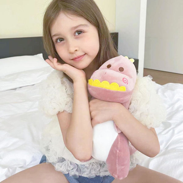 Dinosaur plysdyr, 12” sød dinosaur plys dinosaur blød dino plys dino plysdyr legetøj til drenge piger børn baby (Pink)