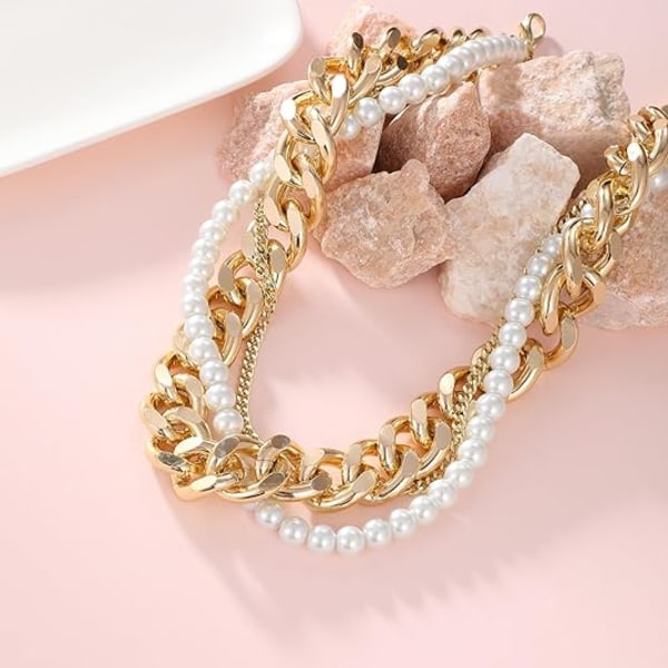 Guldbelagte halskæder til kvinder Trendy Retro Coin Pendant Guld Halskæde Dainty Chunky Link Chain Choker Halskæder til piger Smykker Fødselsdagsgaver