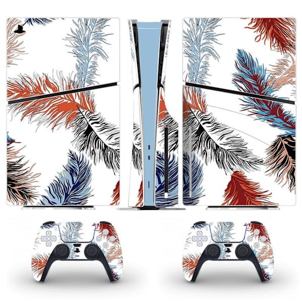 Playstation 5 Slim Ps5 Slim Vit Löv Skin Dekal Och Controller Stickers Set, Reptålig (Disk) Style01