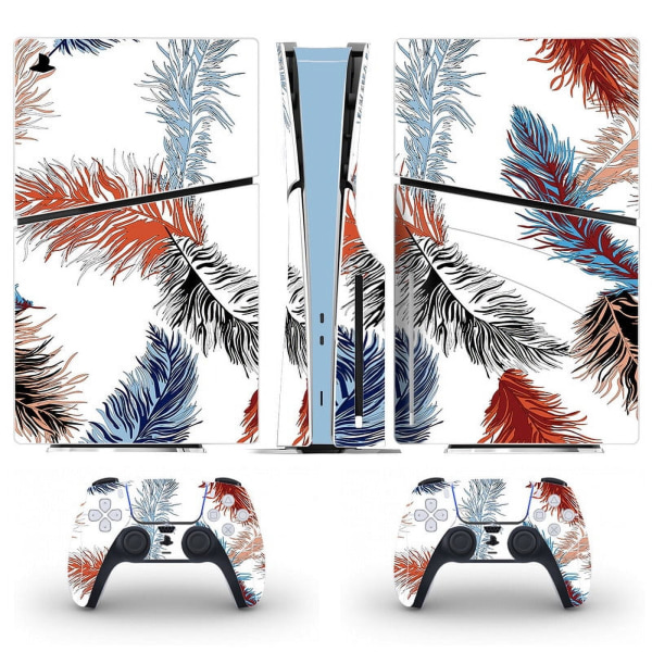 Playstation 5 Slim Ps5 Slim White Leaf Skin Decal And Controller Stickers Set, Scratch-resistant (Disk) Style01