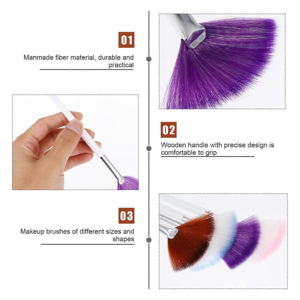 Ansigt Makeup Børste Vifte Maske til Anvendelse i Ansigtet 32 Stk. Sæt Assorteret