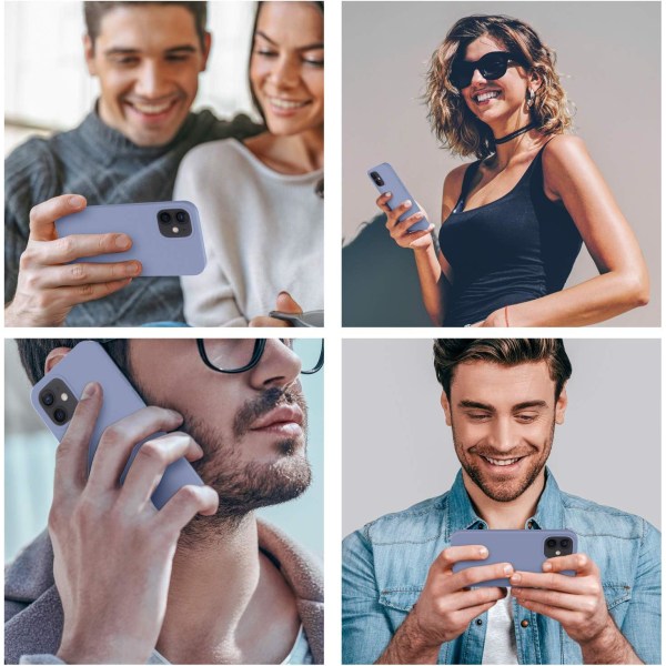 Designad för iPhone 12-fodral, designad för iPhone 12 Pro-fodral, silikonstötsäkert telefonfodral med [mjukt anti-repigt mikrofiberfoder] 6,1 tum, svart