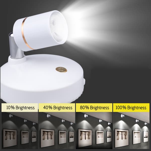 Wireless Spotlights Battery Operated Picture Lights Mini Accent Lights Indoor Dimmable LED Spotlights with Remote Control Stick Anywhere Rotatable Wall