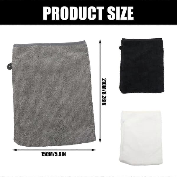 5-pak mikrofiber ansigtsrensehandsker, bløde ansigtsvaskeklude, genanvendelige makeupfjerner vaskehandsker klud 21x15CM grå Grey
