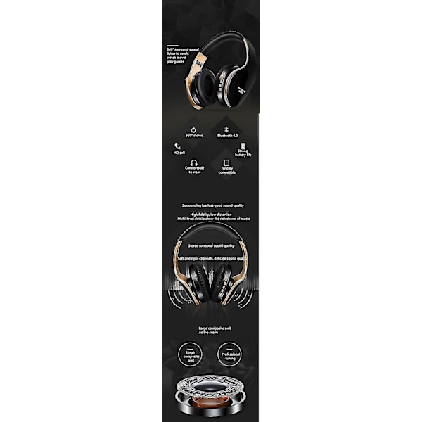 Cool Headphones Headsets Sn-p18 Bluetooth -pelikuulokkeet, kokoontaitettavat stereo-kuulokkeet, tukevat TF-korttia ja mikrofonia
