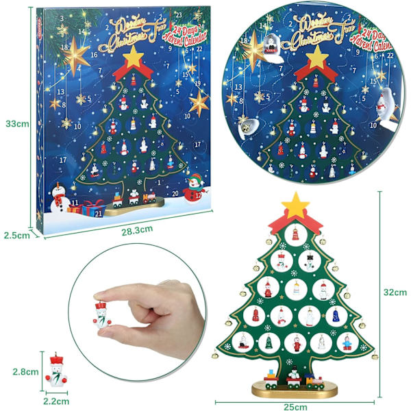 24 Dagers Nedtelling Adventkalender Med Gaveeske Juletre Nedtelling Adventkalender 2023 Gave Til Barn DIY Ditt Eget Juletre
