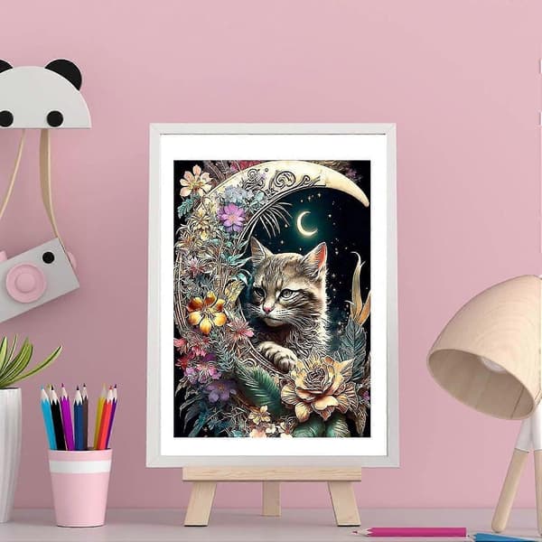 Malerisæt, Kat/kolibri Kunst Til Voksne Børn, Gør-det-selv 5d Kunst Til Boligindretning