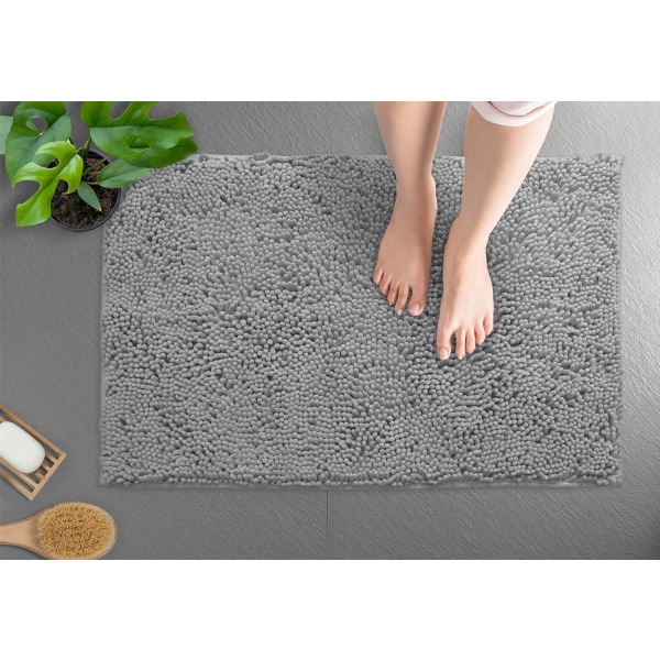 Bademåtte, Luksus Bademåtte-Ekstra-Blød Plys Bademåtte, 1'' Chenille Mikrofiber, Super Absorberende Shaggy Bademåtte. 24'' x 17''