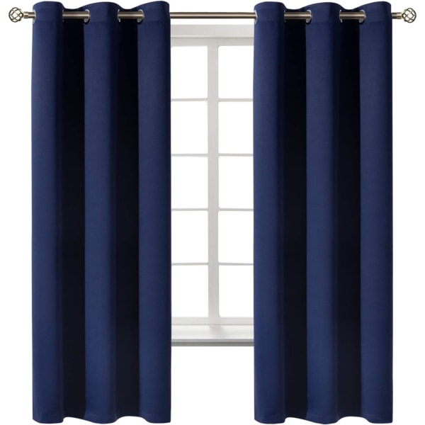 Blackout Curtains for Bedroom - Grommet Thermal Insulated Room Darkening Curtains for Living Room, Set of 2 Panels (42 x 63 Inch)