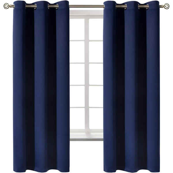 Pimennysverhot makuuhuoneeseen - Grommet-lämpöeristetyt huoneen pimentävät verhot olohuoneeseen, 2 paneelia (42 x 63 tuumaa)