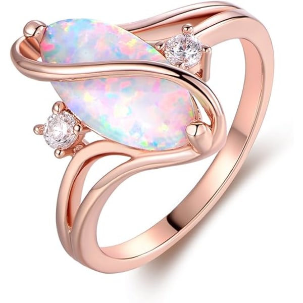 Plated Created Ruby, White Fire Opal & Cubic Zirconia Accents Ring