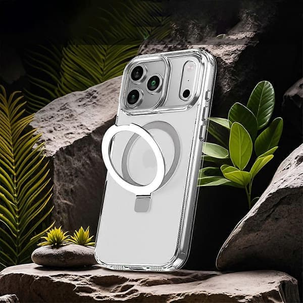 Magnetic Stand Case Compatible with iPhone 16 Plus Shockproof & Anti-Fingerprint