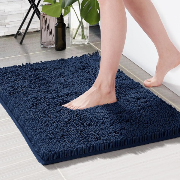 Badrumsmattor, 17\"x24\", halkfria badmattor för badrum, absorberande duschmattor, mjuk chenille badmatta, liten badrumsmatta golvmatta för badkar