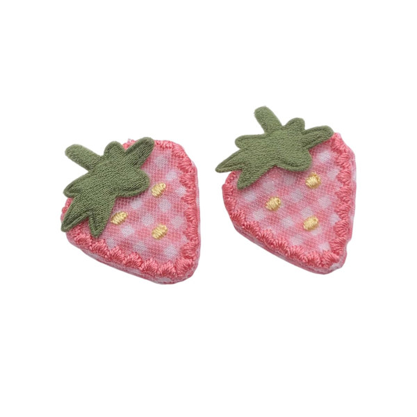 2-pack tyg jordgubbs hårklämmor kvinnor flickor söta hårklämmor rosa hårklämmor anknäbbs hårtillbehör