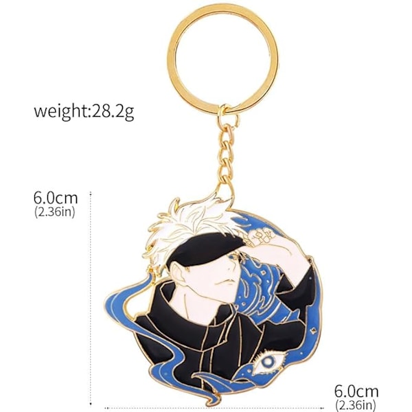Nøkkelring Satoru - Animefigur emaljert nøkkelanheng - Nøkkelring smykke for menn og kvinner