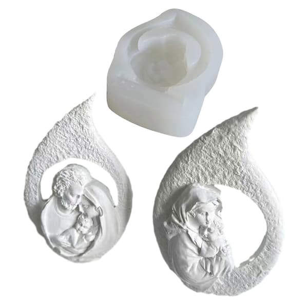 Varm Familie Silikoneform DIY Håndværk Gipsform Duftlysform DIY Ornamentform Epoxyharpiksform Nonstick