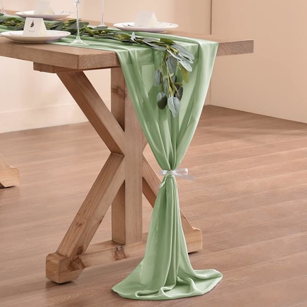 10ft Terrakotta Chiffon Bordsløper 29x120 Tommer Brylløpsløper Tynn Thanksgiving Jul Brudedusj Dekorasjoner