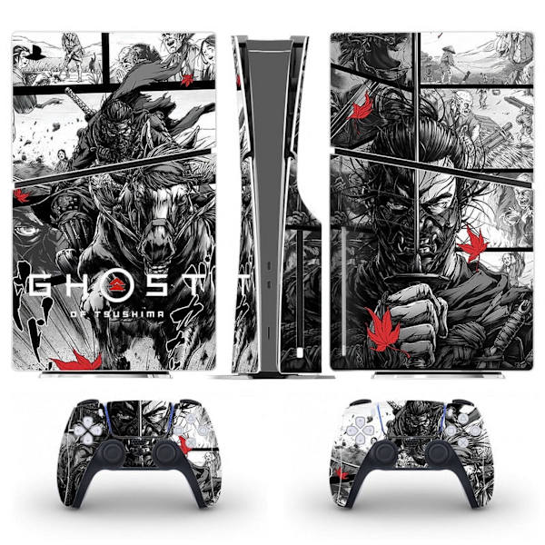 Playstation 5 Slim Ps5 Slim Ghost of Tsushima -tarra ja ohjaimen tarrat, naarmuuntumaton (Disk01) Style01