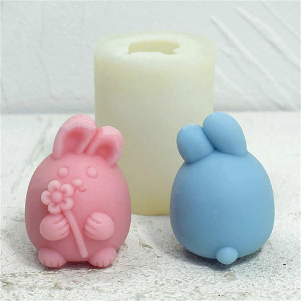 3D Kanin Lysform til DIY Lys Sæbe Håndværk Påskefest Ornament, Påske Kanin Lysform Dyre Lysforme