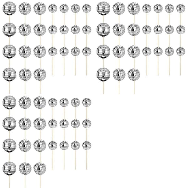 72 stk. Diskokule Cupcake Toppers Gratulerer med dagen Kaketopp Diskokule Kakepinner Temakakedekor til Diskotemafest