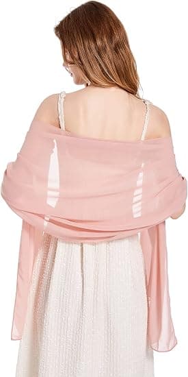 Shawls and Wraps Soft Chiffon Scarf for Evening Dresses Wedding Stole nude pink