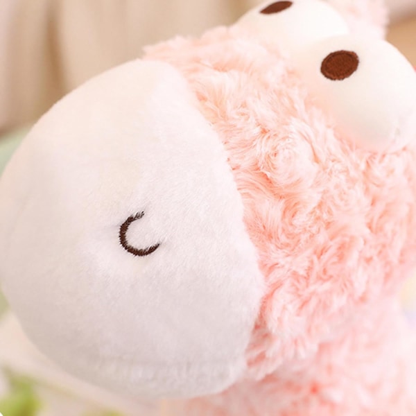 Söt Giraff Plyschdocka, Mjuk PP Bomull Fylld Fuzzy Cartoon Hjort Plyschleksak, Bekväm Plysch  Jul Födelsedagspresent-Rosa M
