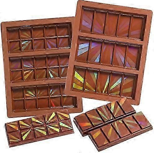 Holografisk chokoladeform silikone chokoladebarform pakke med 2 chokolade silikoneforme