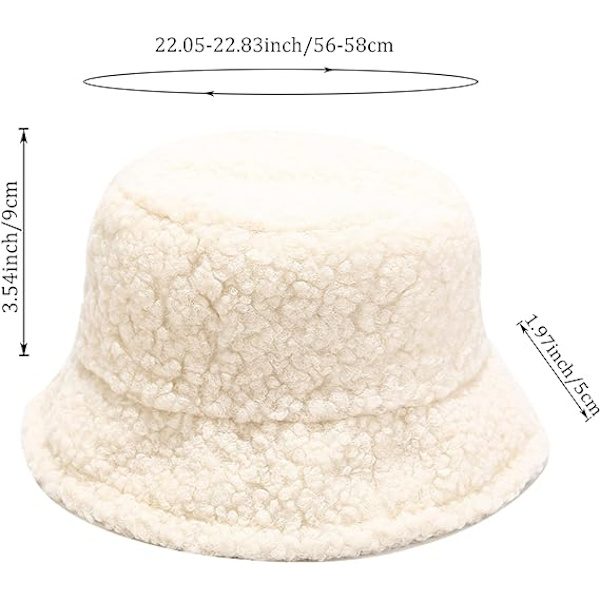 Talvinen Pehmeä Karvainen Bucket Hat - Tekokarvainen Shearling Kalastajan Hattu Naisille