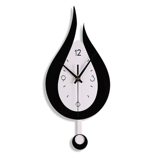 Wall Clock Modern Creative Water Drop Pendulum Clock with Pendulum Silent Pendulum Clock Digital Wall Clock Black