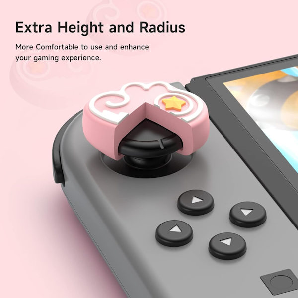 Tumgreppskåpor för Nintendo Switch, söta joysticköverdrag med 3D-mönsteröverdrag mjukt bedårande silikon analog 4 st kit för Switch/OLED/Lite, vingar